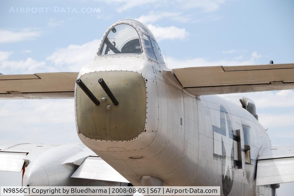 N9856C, 1943 North American TB-25N Mitchell C/N 108-35217, Pacific Princess parked on display at the Warhawk Museum in Nampa Idaho.