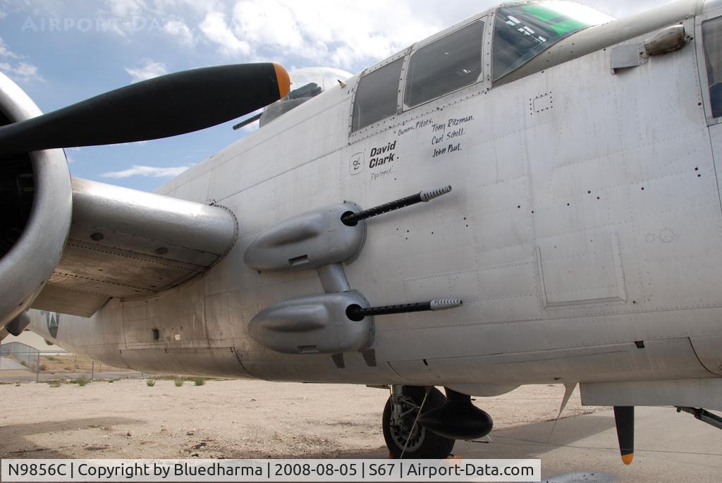 N9856C, 1943 North American TB-25N Mitchell C/N 108-35217, Pacific Princess parked on display at the Warhawk Museum in Nampa Idaho.