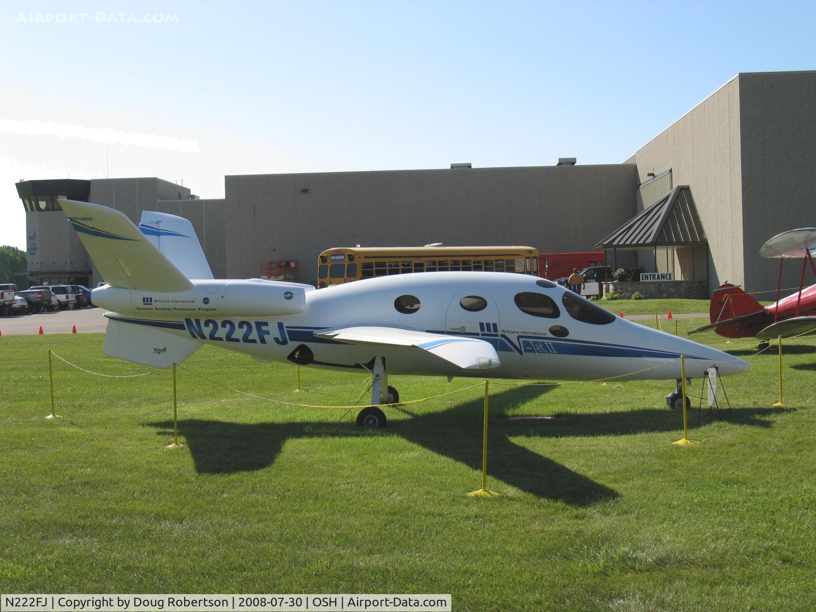 N222FJ, 1997 Scaled Composites 271 V-Jet II C/N 001, 1997 Scaled Composites Inc. 271 (Williams V-JET II) two Williams FJX-2 turbofans 700 lb thrust each