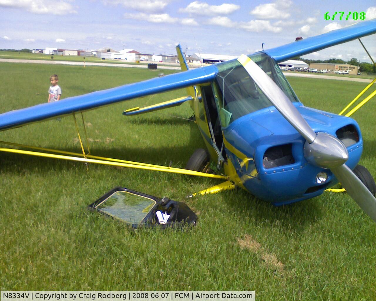 N8334V, 1966 Champion 7ECA Citabria C/N 482, Rt Main Gear failed