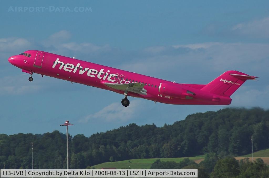 HB-JVB, 1994 Fokker 100 (F-28-0100) C/N 11491, HELVETIC