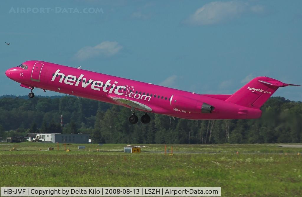 HB-JVF, 1993 Fokker 100 (F-28-0100) C/N 11466, HELVETIC