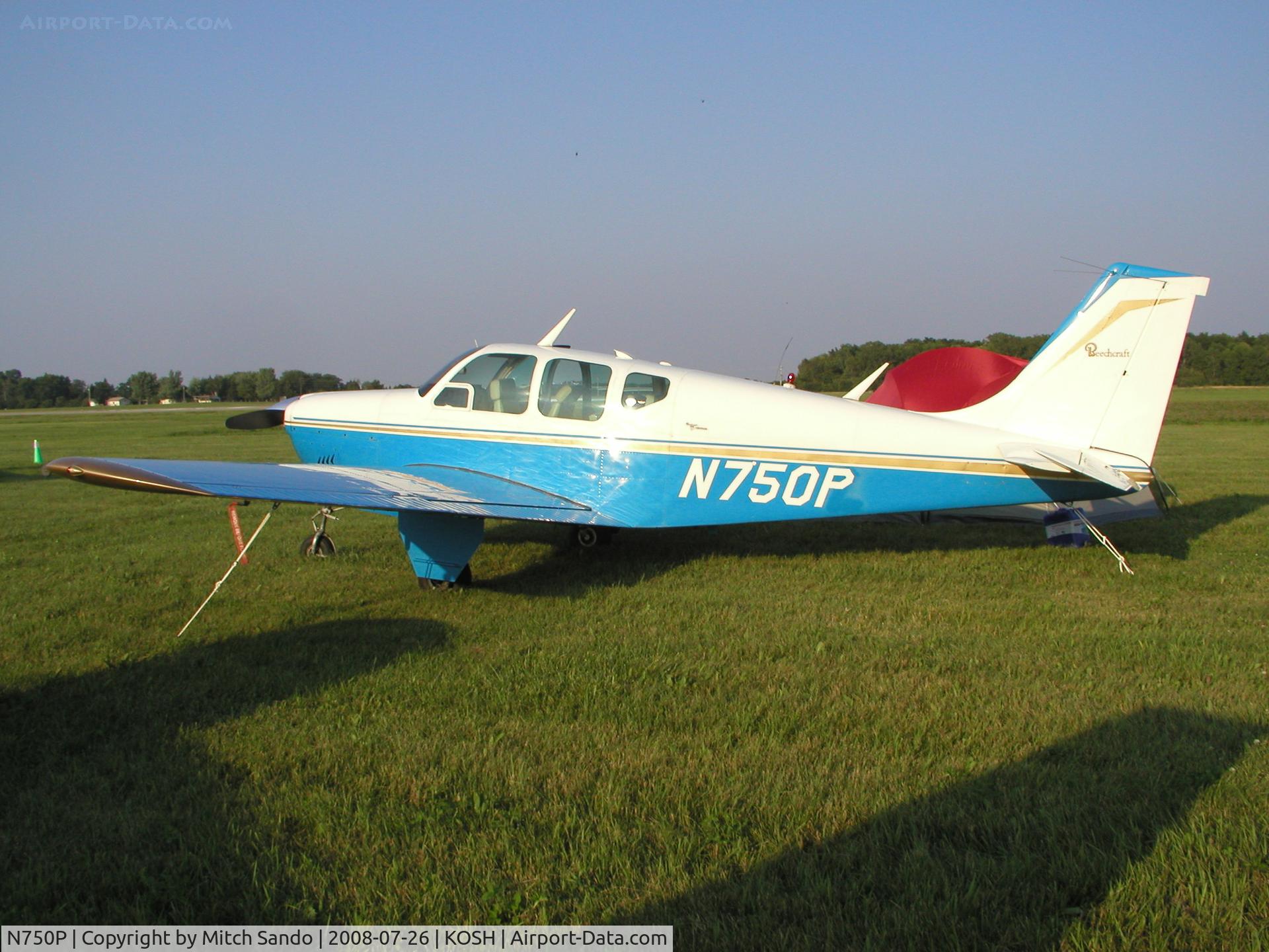 N750P, 1963 Beech 35-B33 Debonair C/N CD-624, EAA AirVenture 2008.