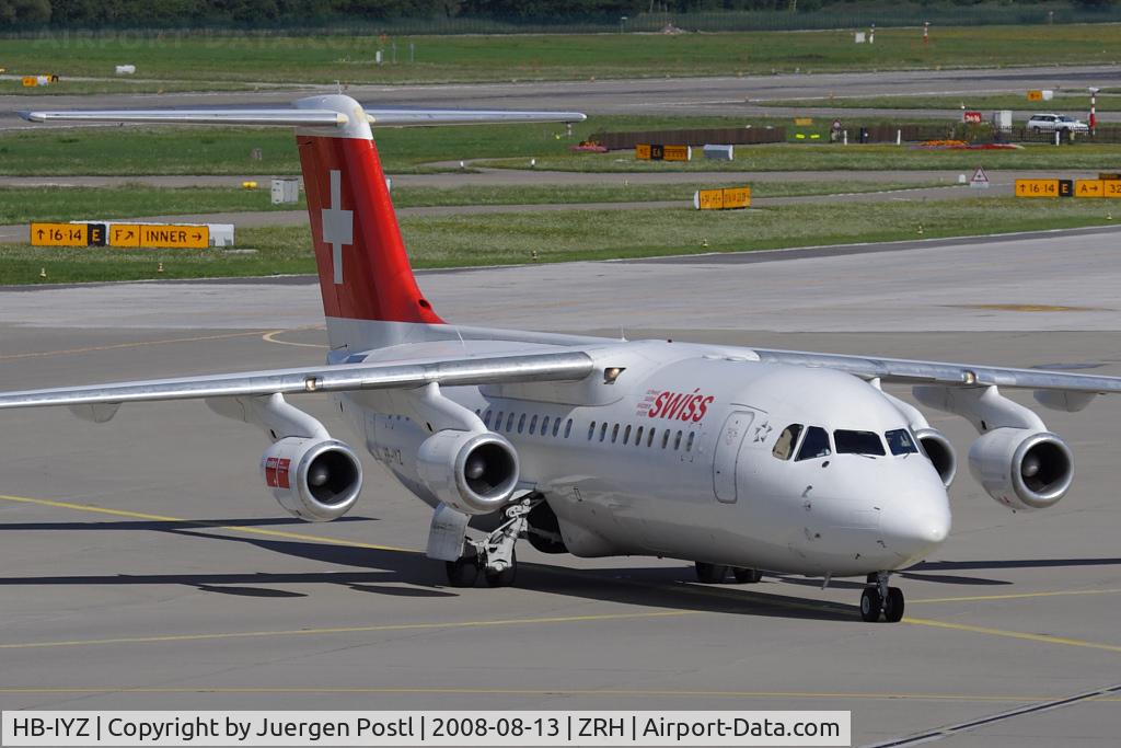 HB-IYZ, 1998 British Aerospace Avro 146-RJ100 C/N 0338, Avro RJ100