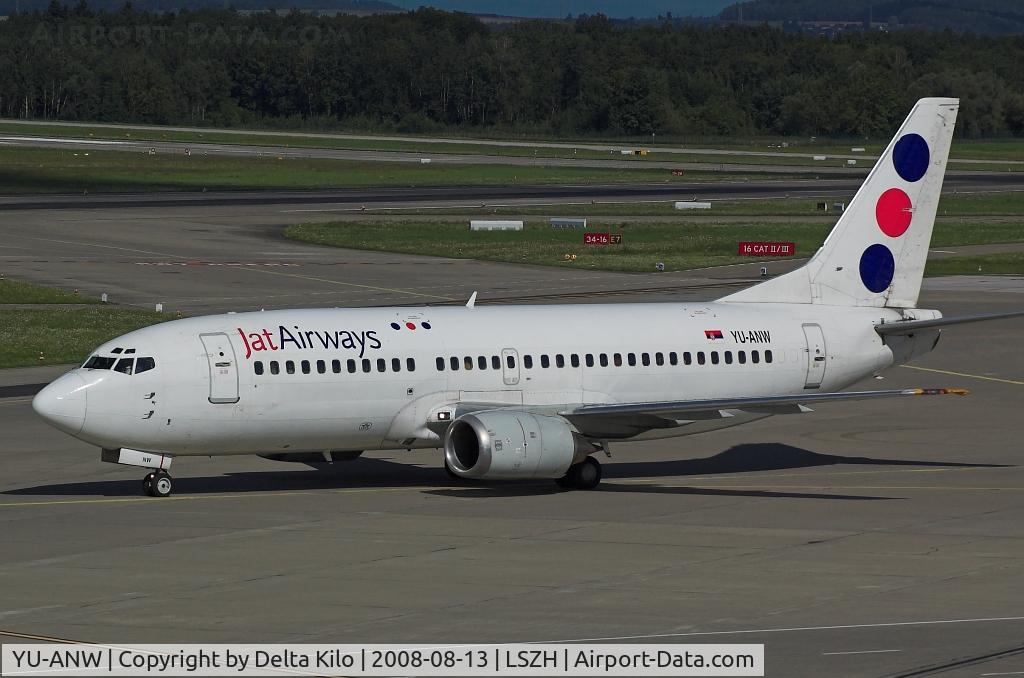 YU-ANW, 1988 Boeing 737-3H9 C/N 24141, JAT AIRWAYS