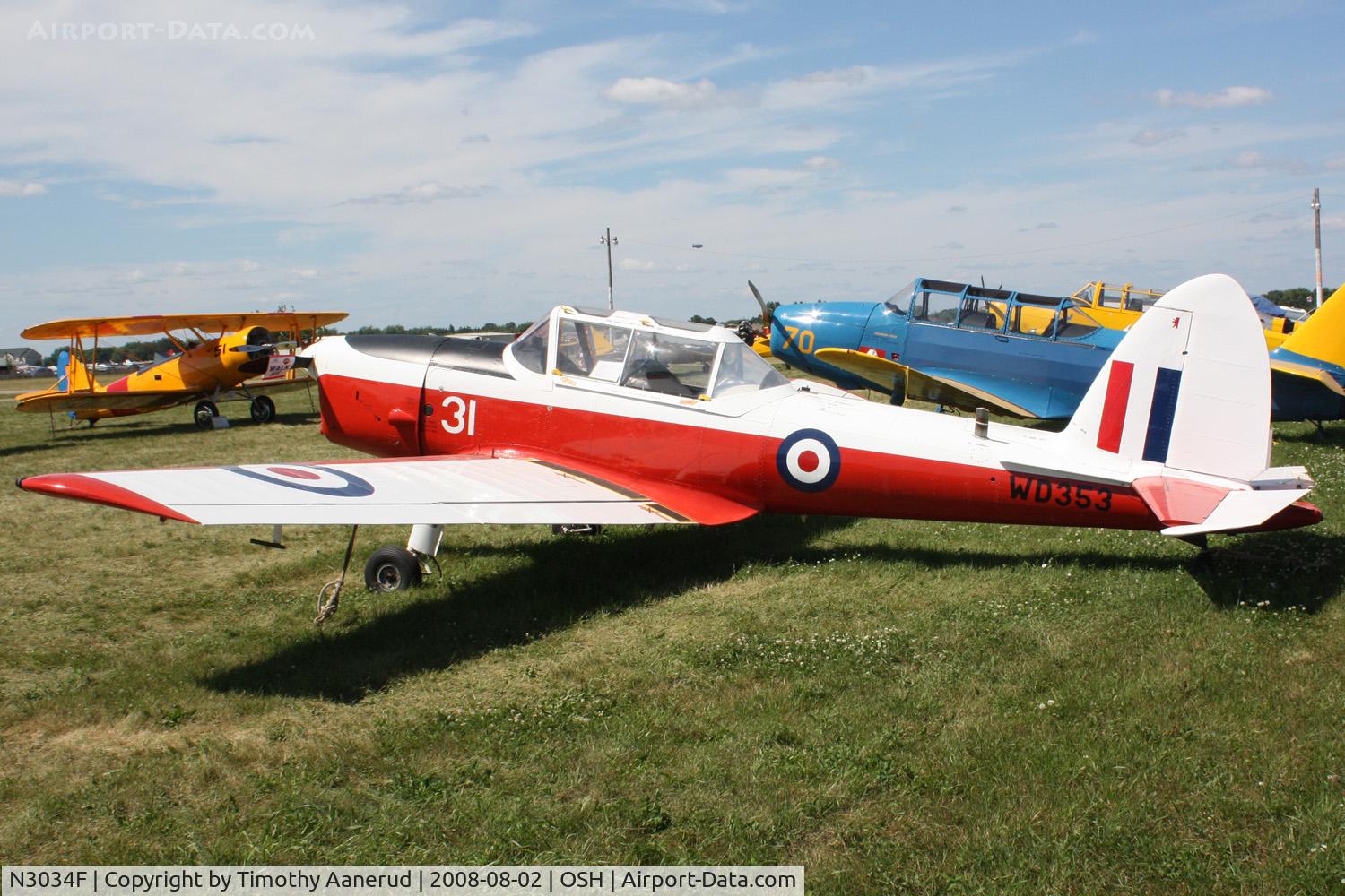 N3034F, De Havilland DHC-1 Chipmunk T.10 C/N C1/0291, EAA AirVenture 2008