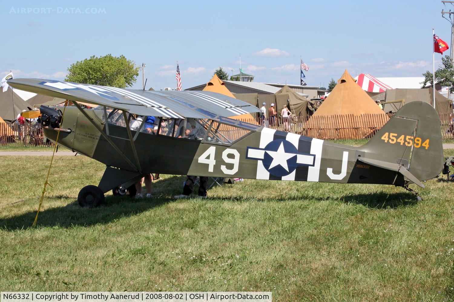 N66332, 1945 Piper L-4J Grasshopper (J3C-65D) C/N 13334, EAA AirVenture 2008