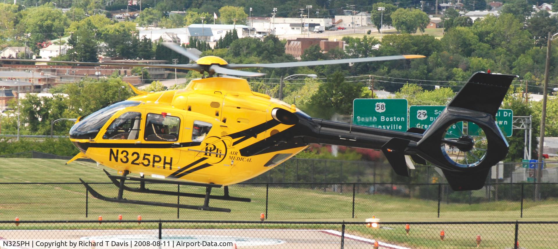 N325PH, 2007 Eurocopter EC-135P-2+ C/N 0576, 2007 Eurocopter EC 135 P2+ taking off from the Danville Life Saving Crew Helipad in Danville Va.