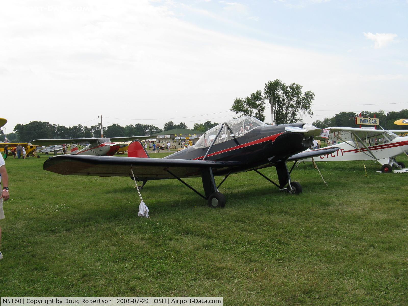 N5160, 1952 Rawdon T1 C/N T1-6, 1952 Rawdon Brothers Aircraft T1 trainer, Lycoming O-320 150 Hp, originally a rare production aircraft but now registered Experimental. EAA 2008 Classic Preservation Award winner.