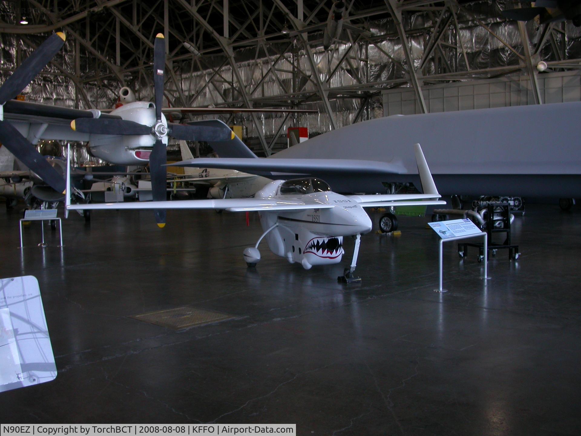 N90EZ, 1991 Rutan Long-EZ C/N 319, Long EZ on display at National Museum of the Airforce Research and Development Hangar.