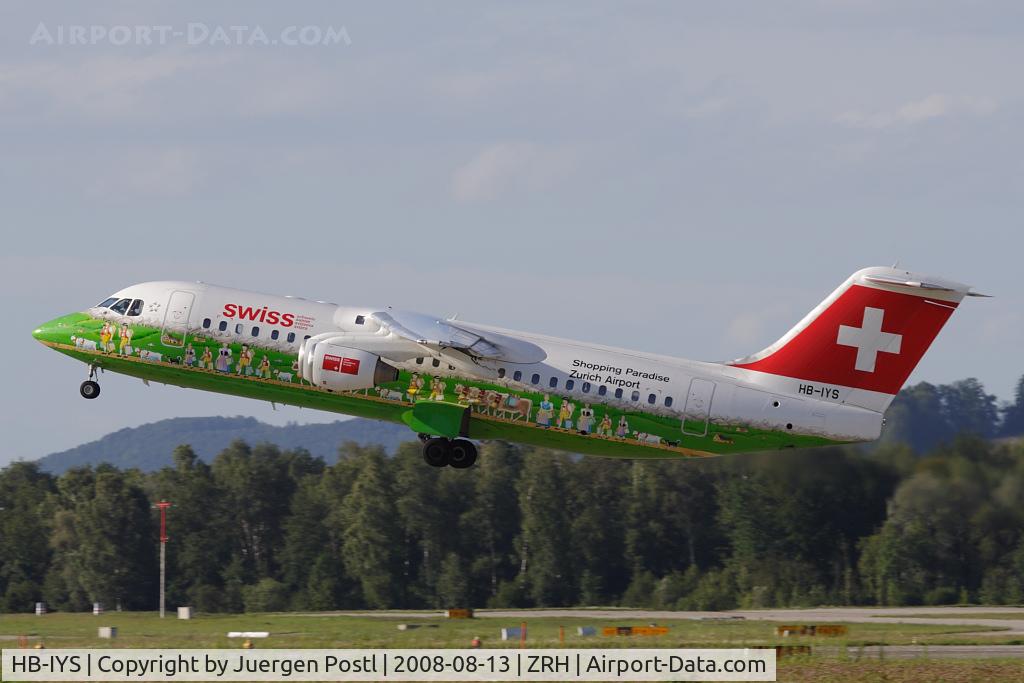 HB-IYS, 2001 British Aerospace Avro 146-RJ100 C/N E3381, Avro 146-RJ100