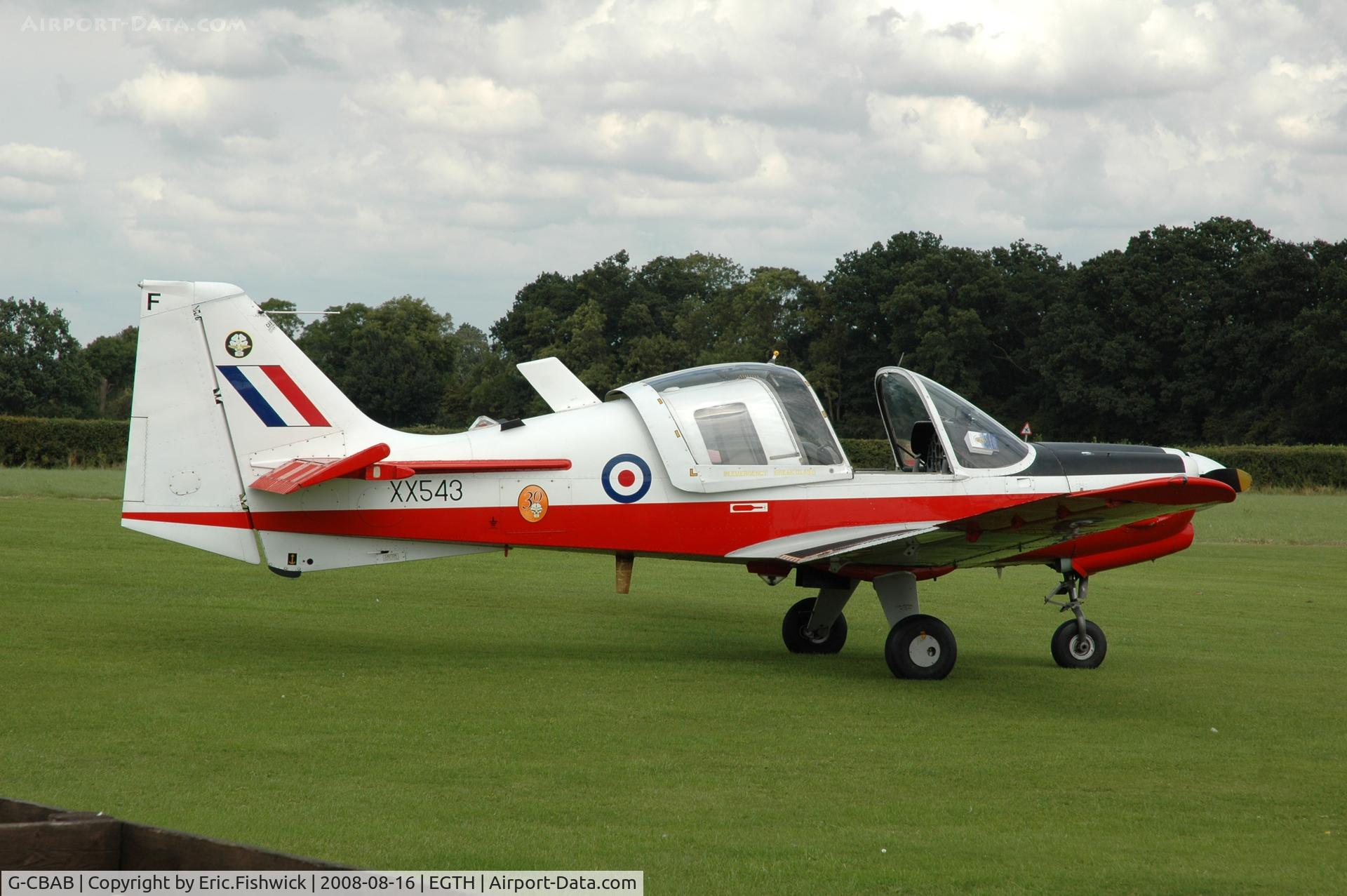 G-CBAB, 1973 Scottish Aviation Bulldog T.1 C/N BH.120/235, 2. XX543 at Shuttleworth Evening Air Display 16 Aug 2008