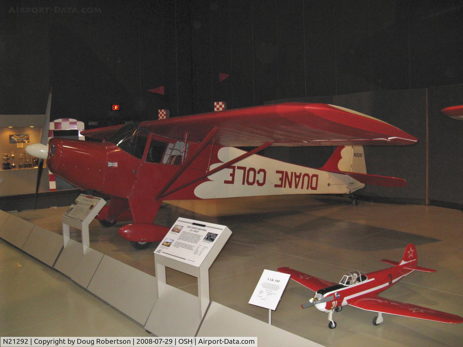 N21292, 1938 Taylorcraft BC C/N 1086, 1938 Taylorcraft BC Duane Cole, Lycoming O-320 upgrade, Experimental class