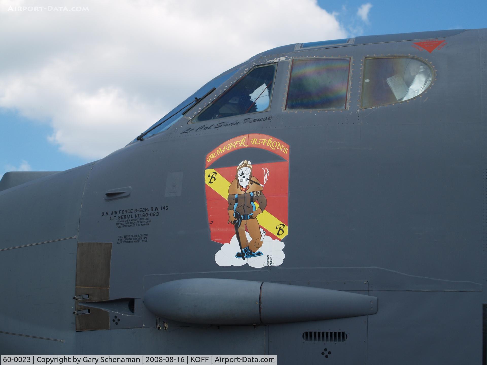 60-0023, 1960 Boeing B-52H Stratofortress C/N 464388, NOSE ART ON B-52 AT OFFUTT 2008