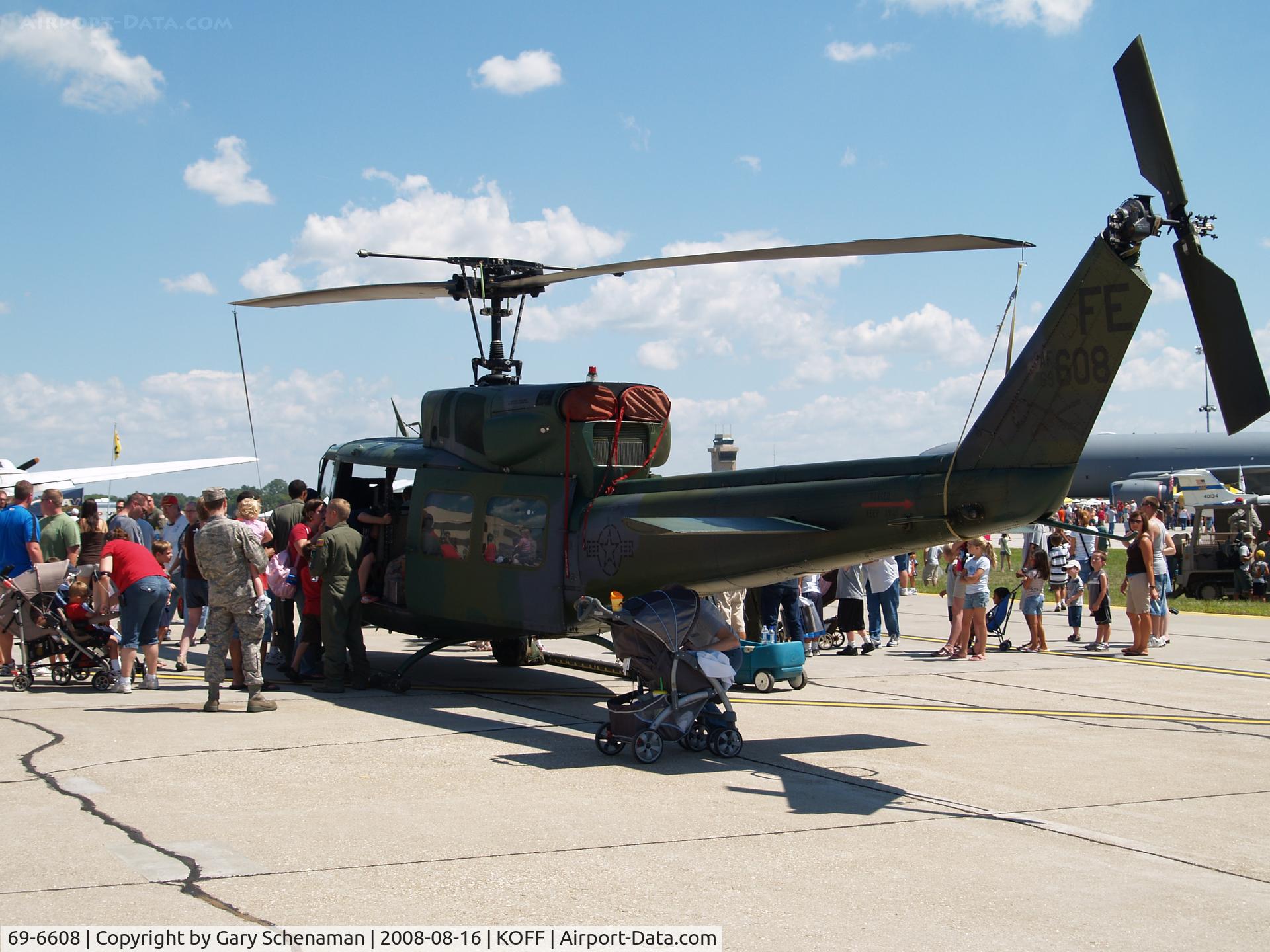 69-6608, 1969 Bell UH-1N Iroquois C/N 31014, HUEY ON TARMAC AT OFFUTT AFB 2008