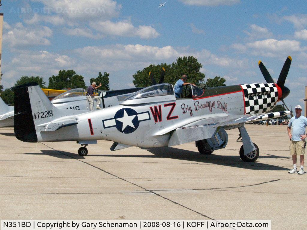 N351BD, 1944 North American F-51D Mustang C/N 44-85634, BIG BEAUTIFULL DOLL AT OFFUTT AFB, 3 51 THIS DAY