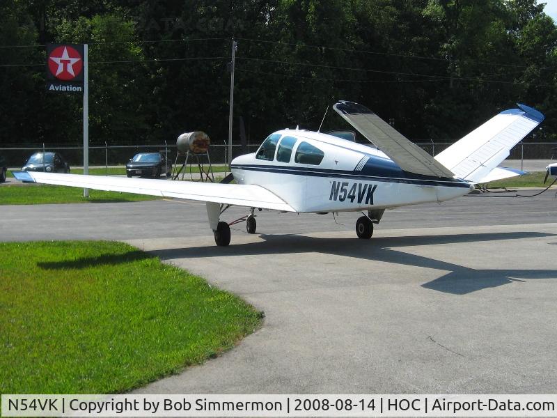 N54VK, 1966 Beech V35 Bonanza C/N D-8066, Doc's Bonanza on the ramp at Highland County.