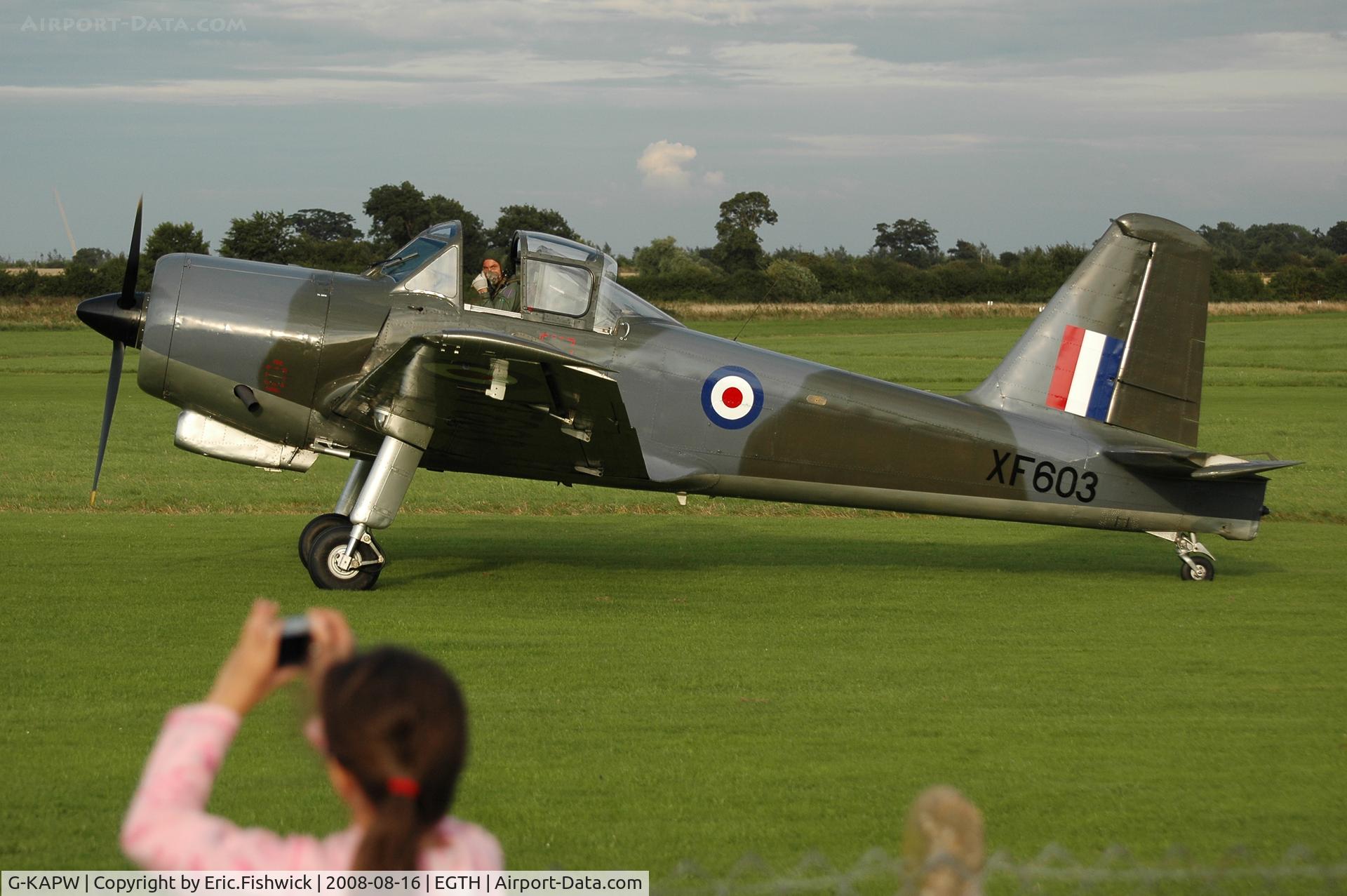 G-KAPW, 1955 Percival P-56 Provost T.1 C/N PAC/56/311, 4. XF603 at Shuttleworth Evening Air Display 16 Aug 2008