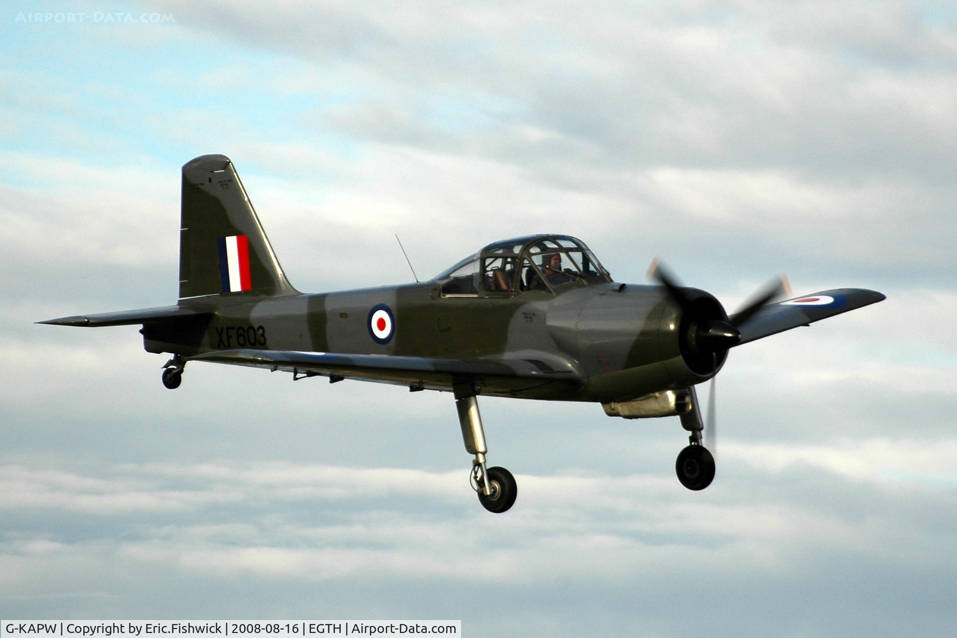 G-KAPW, 1955 Percival P-56 Provost T.1 C/N PAC/56/311, 43. XF603 at Shuttleworth Evening Air Display 16 Aug 2008