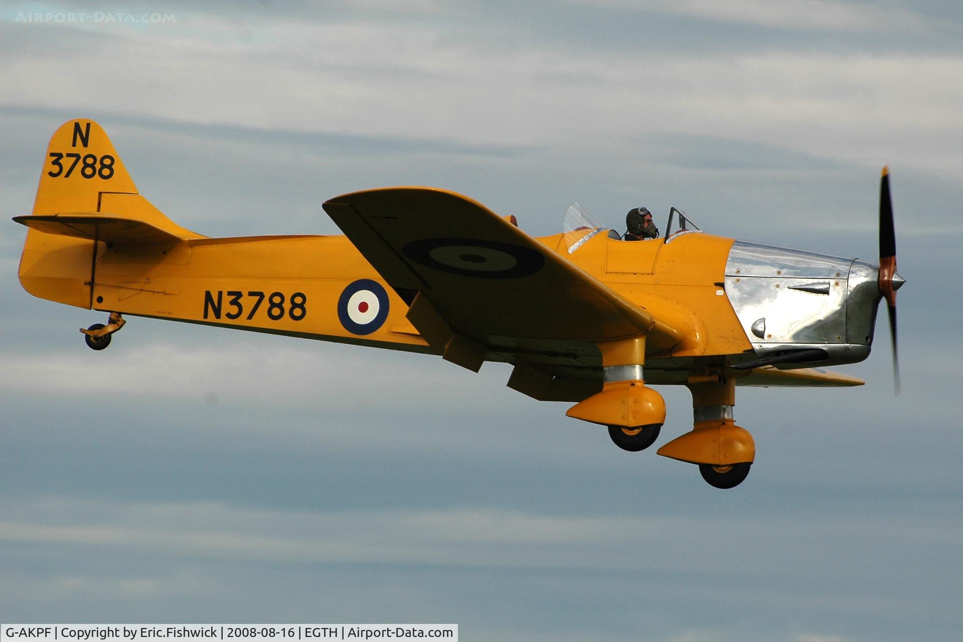 G-AKPF, 1941 Miles M14A Hawk Trainer 3 C/N 2228, 42. N3788 at Shuttleworth Evening Air Display 16 Aug 2008