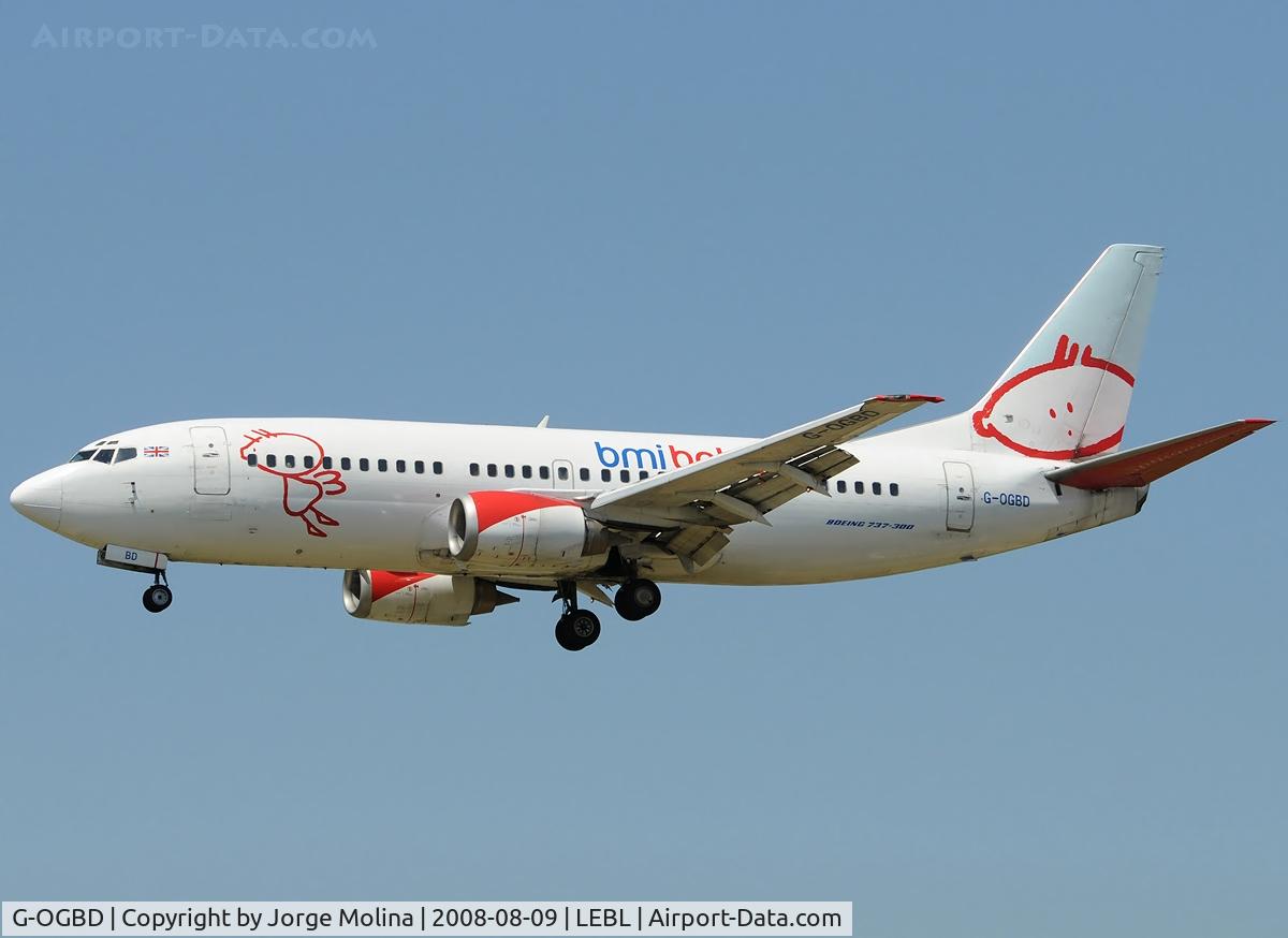 G-OGBD, 1995 Boeing 737-3L9 C/N 27833, Clear to land RWY 25R.