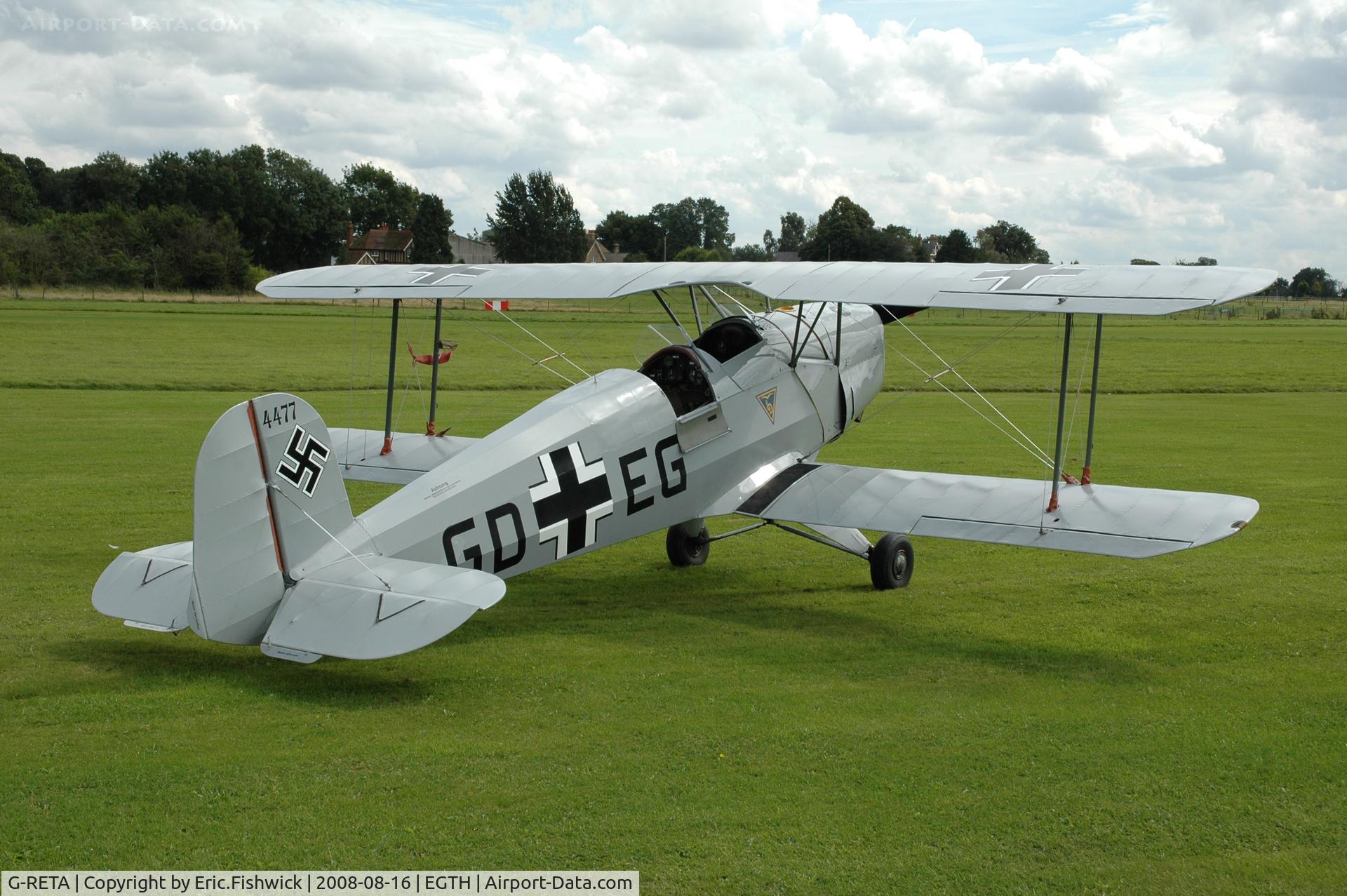 G-RETA, 1967 CASA 1-131E Jungmann C/N 2197, 2. 'GD+EG' at Shuttleworth Evening Air Display 16 Aug 2008