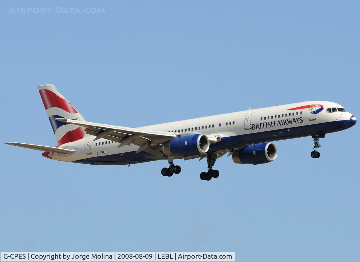 G-CPES, 1998 Boeing 757-236 C/N 29114, Clear to land RWY 25R.