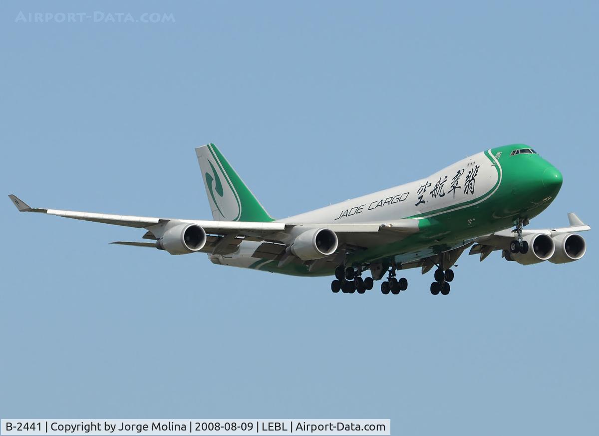 B-2441, 2007 Boeing 747-4EVF/ER/SCD C/N 35172, Amazing Jade Cargo on final to RWY 25R.