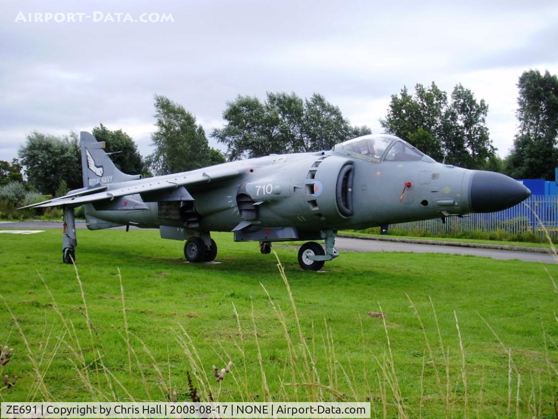 ZE691, 1987 British Aerospace Sea Harrier F/A.2 C/N B50/P19, Sea Harrier FA2 now in private hands and on display in Winsford, Cheshire, UK