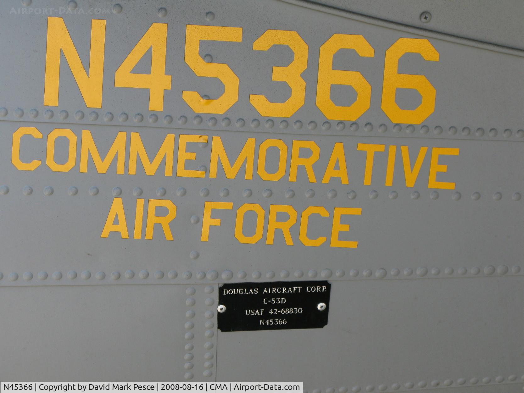 N45366, 1943 Douglas C-53D-DO Skytrooper (DC-3A) C/N 11757, C53D SKYTROOPER at EAA Camarillo Airshow 2008