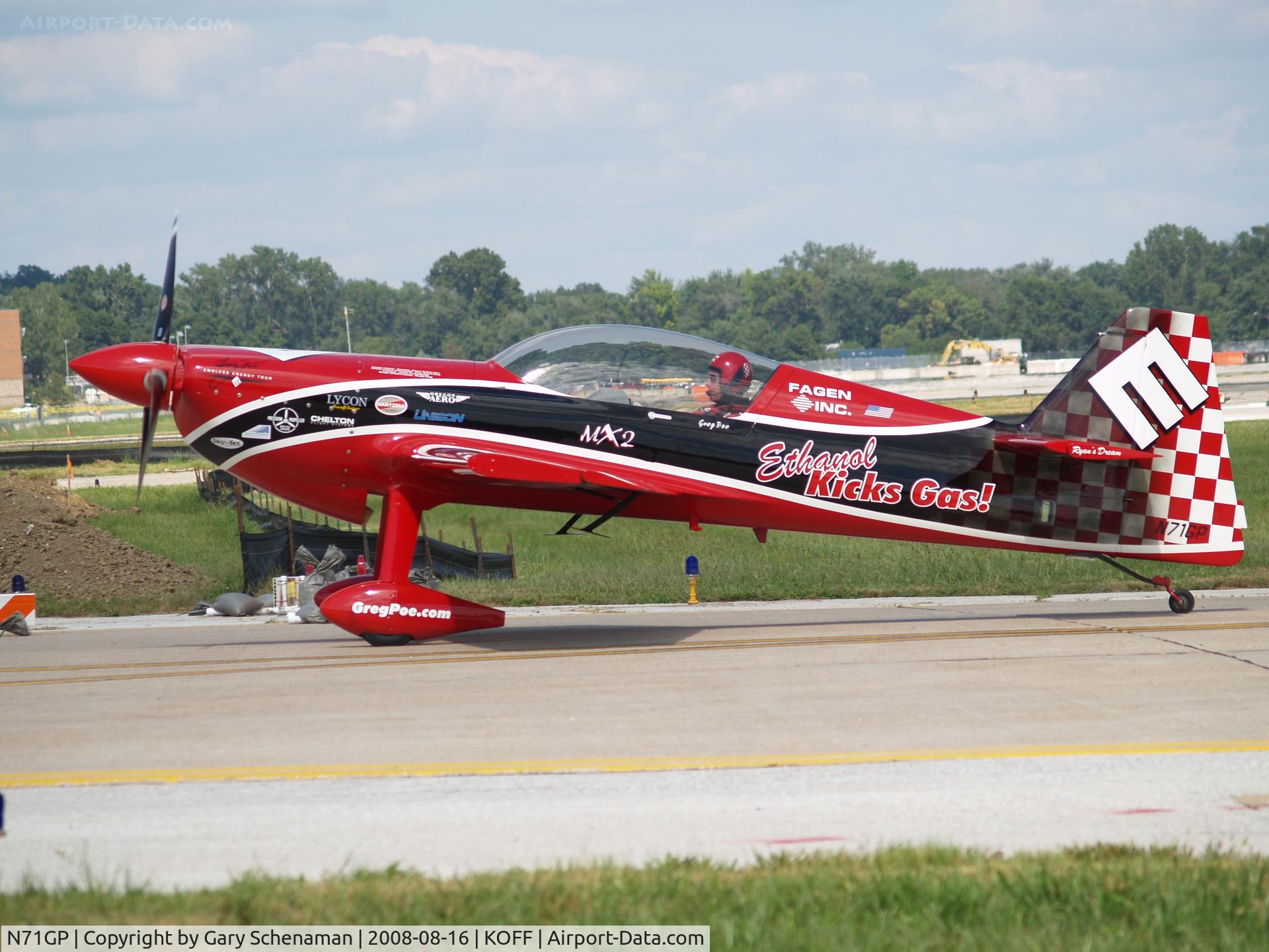 N71GP, 2007 MX Aircraft MX2 C/N 5, GREG POE AFTER AIRSHOW