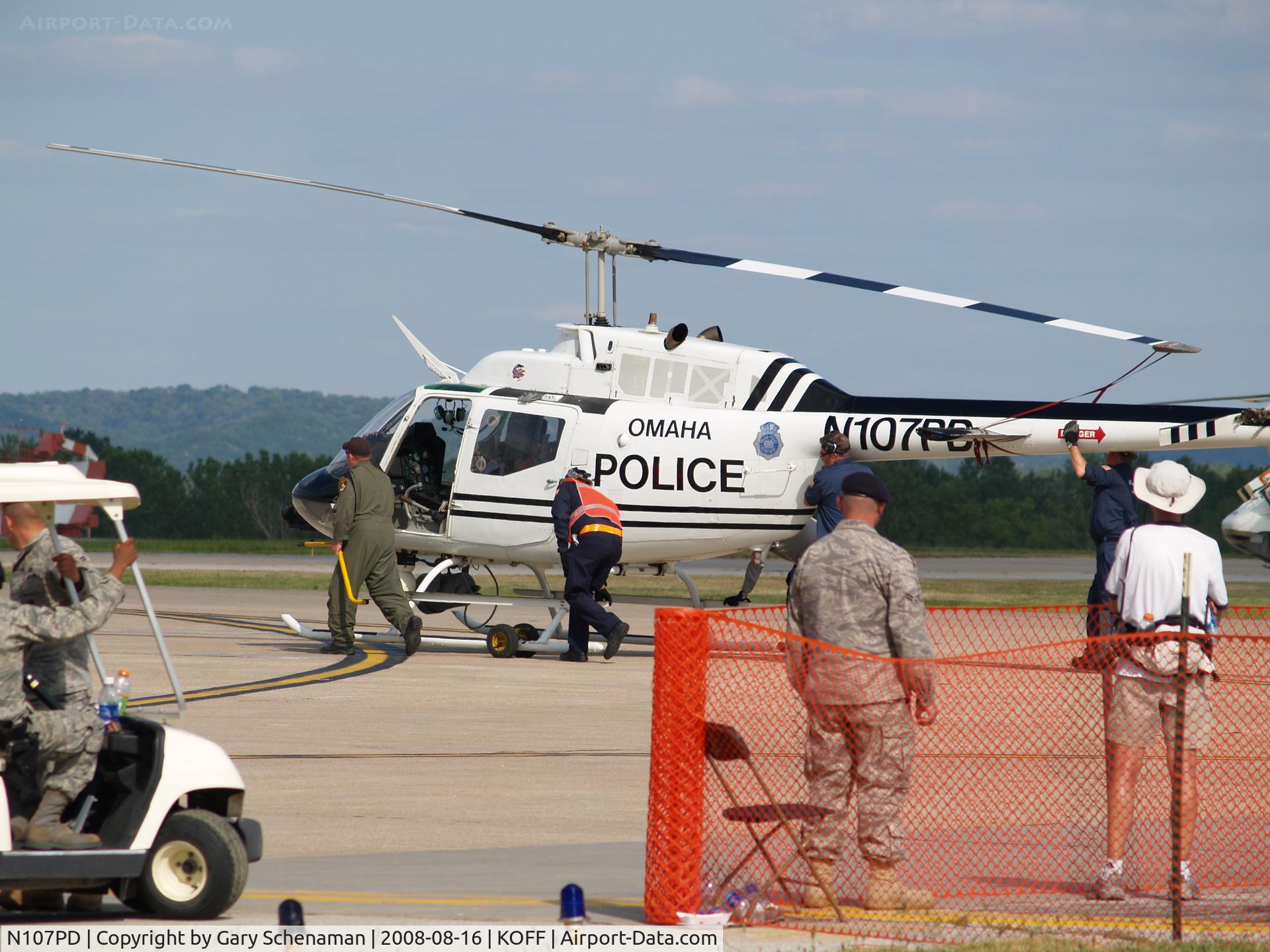 N107PD, 1972 Bell OH-58A Kiowa C/N 41943, OPD HELLICOPTER AT OFFUTT AFB 2008