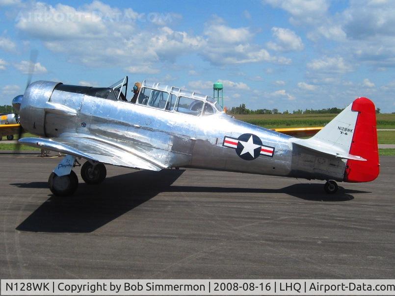 N128WK, 1952 North American AT-6G Texan C/N 168-102 (49-2998), Preparing for a demonstration flight at Wings of Victory airshow - Lancaster, Ohio