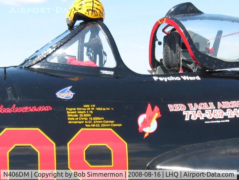 N406DM, 1957 Mikoyan-Gurevich MiG-17T C/N 0613, On display at Wings of Victory airshow - Lancaster, Ohio