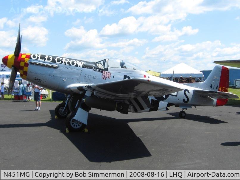 N451MG, 1944 North American P-51D Mustang C/N 44-74774, On display at Wings of Victory airshow - Lancaster, Ohio