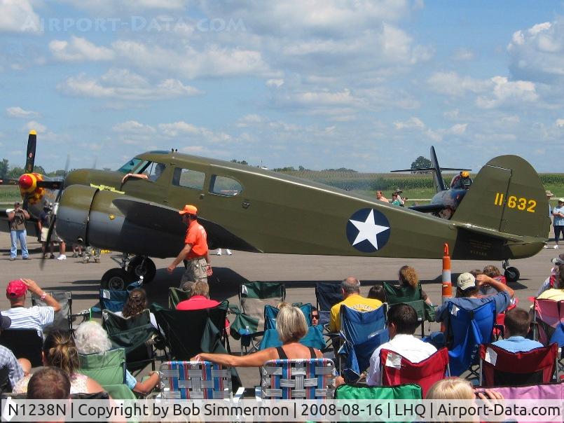 N1238N, 1941 Cessna T-50 Bobcat Bobcat C/N 1632, Cessna Bamboo Bomber on display at Wings of Victory airshow - Lancaster, Ohio