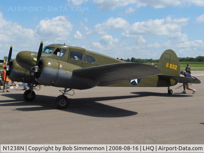 N1238N, 1941 Cessna T-50 Bobcat Bobcat C/N 1632, Cessna Bamboo Bomber on display at Wings of Victory airshow - Lancaster, Ohio