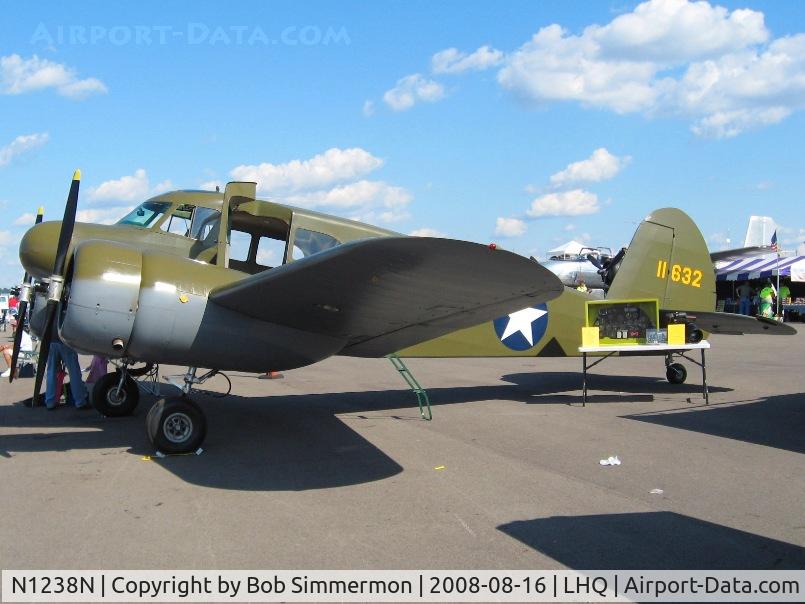 N1238N, 1941 Cessna T-50 Bobcat Bobcat C/N 1632, Cessna Bamboo Bomber on display at Wings of Victory airshow - Lancaster, Ohio