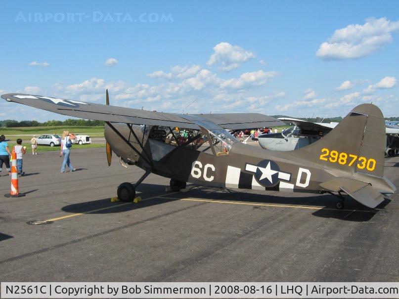 N2561C, Stinson L-5E Sentinel C/N 4472, On display at Wings of Victory airshow - Lancaster, Ohio