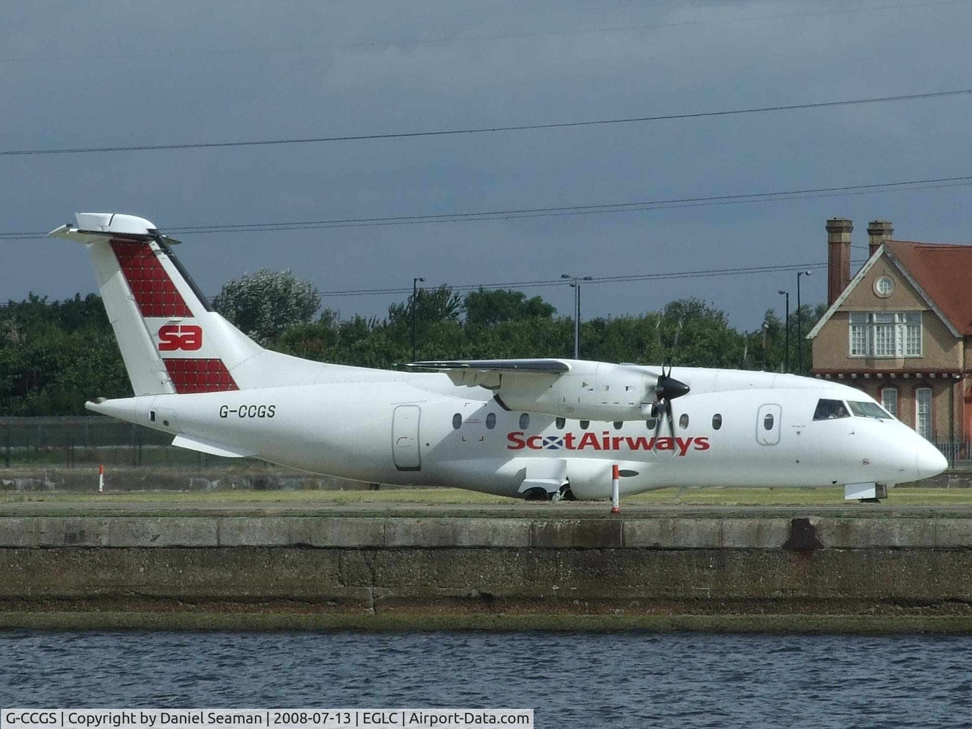 G-CCGS, 1998 Dornier 328-100 C/N 3101, taken from the end of the walkway by the terminal.