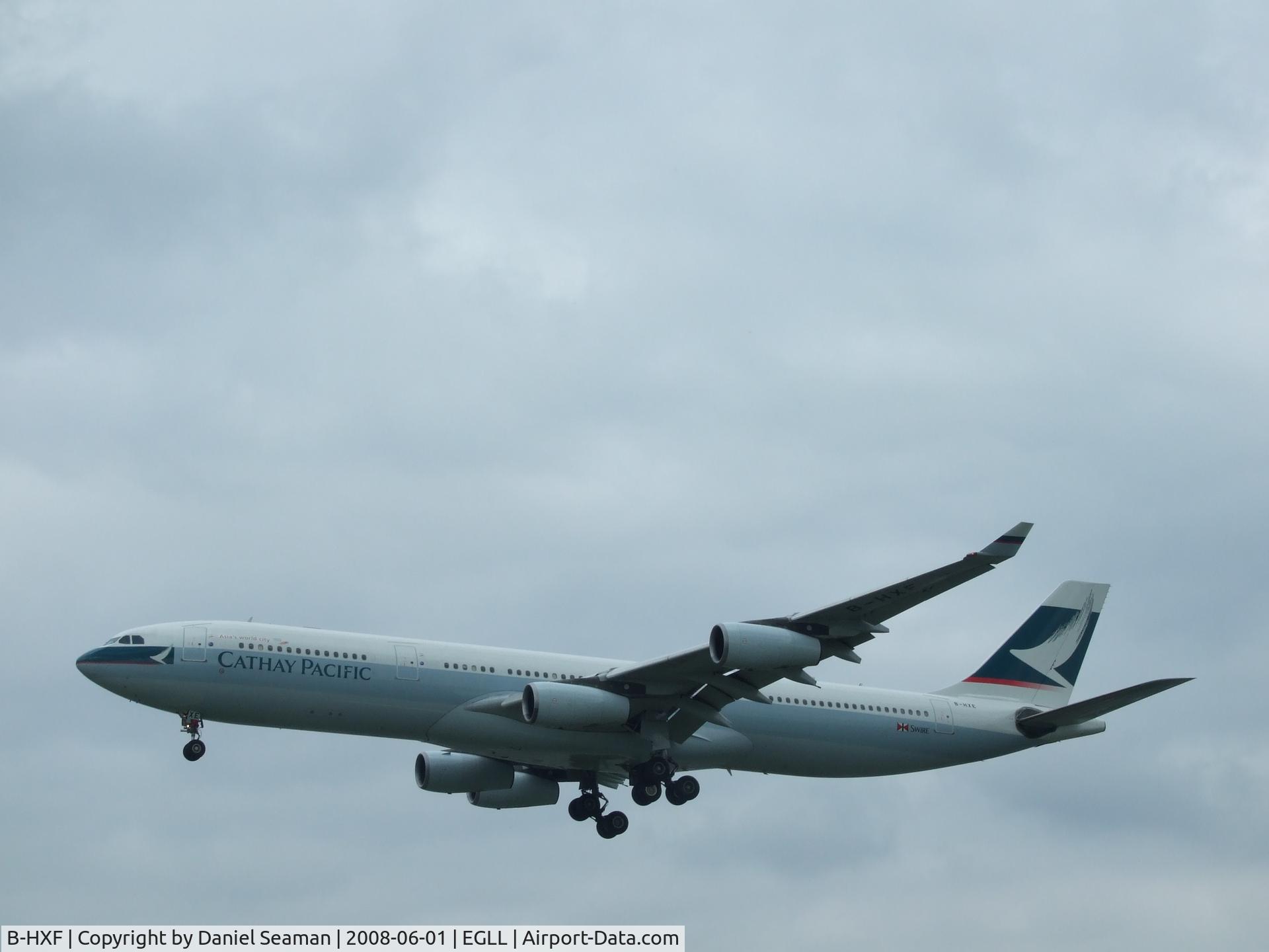B-HXF, Airbus A340-313 C/N 160, the last of a 2 day trip very enjoyable.