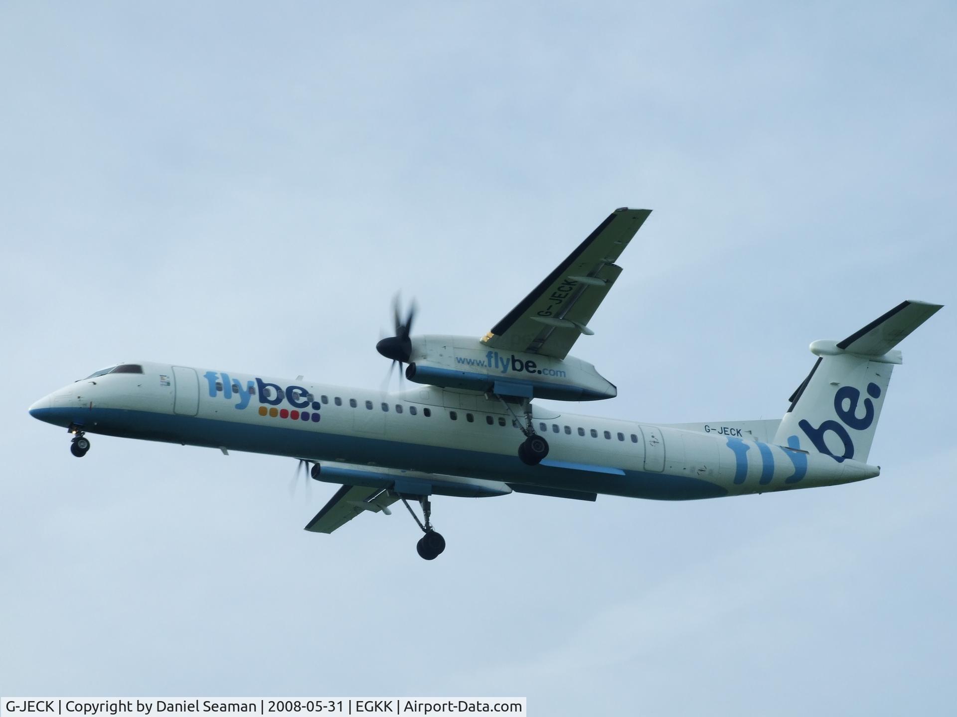 G-JECK, 2005 De Havilland Canada DHC-8-402Q Dash 8 C/N 4113, landing runway 08r