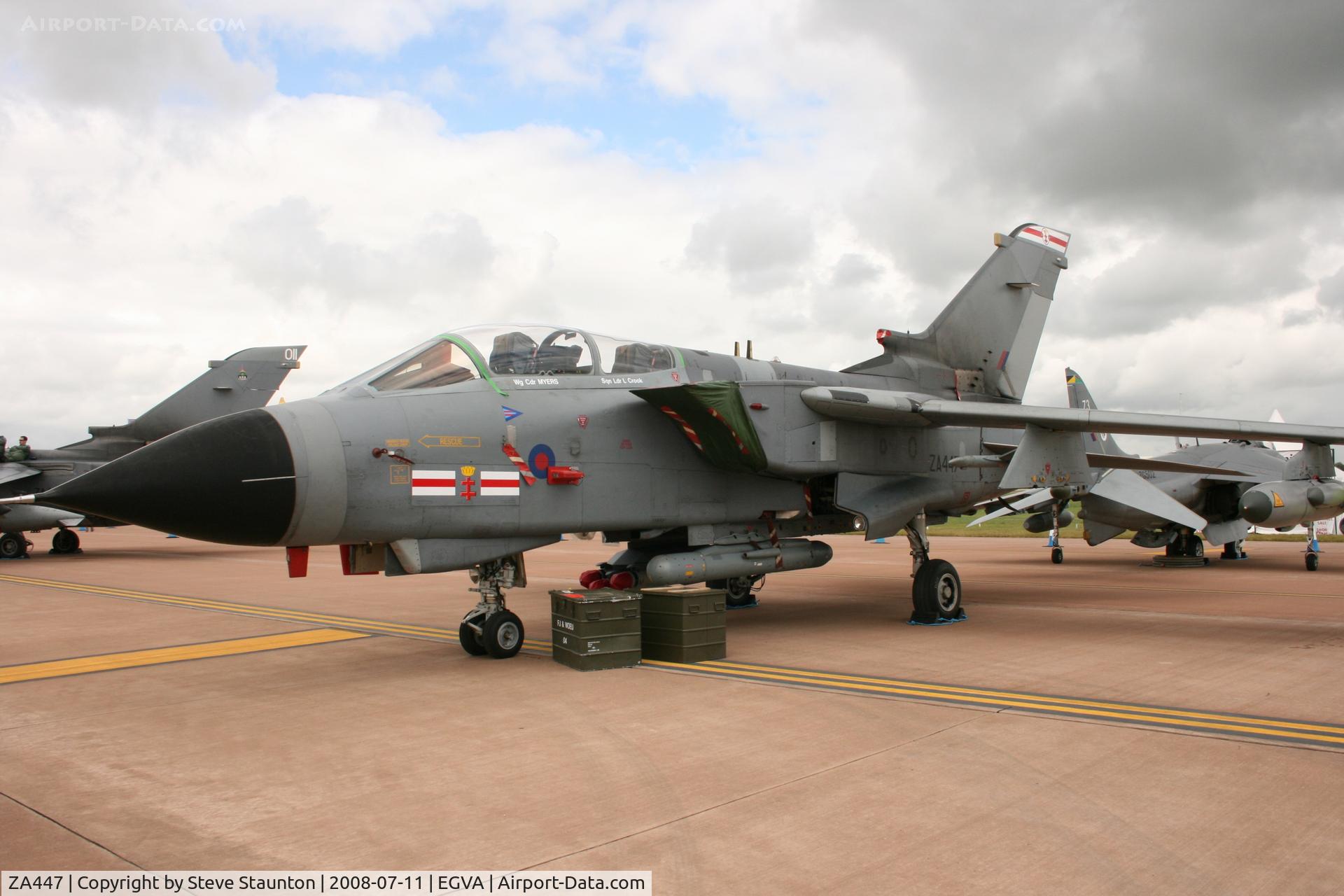 ZA447, 1983 Panavia Tornado GR.4 C/N 235/BS077/3113, Taken at the Royal International Air Tattoo 2008 during arrivals and departures (show days cancelled due to bad weather)