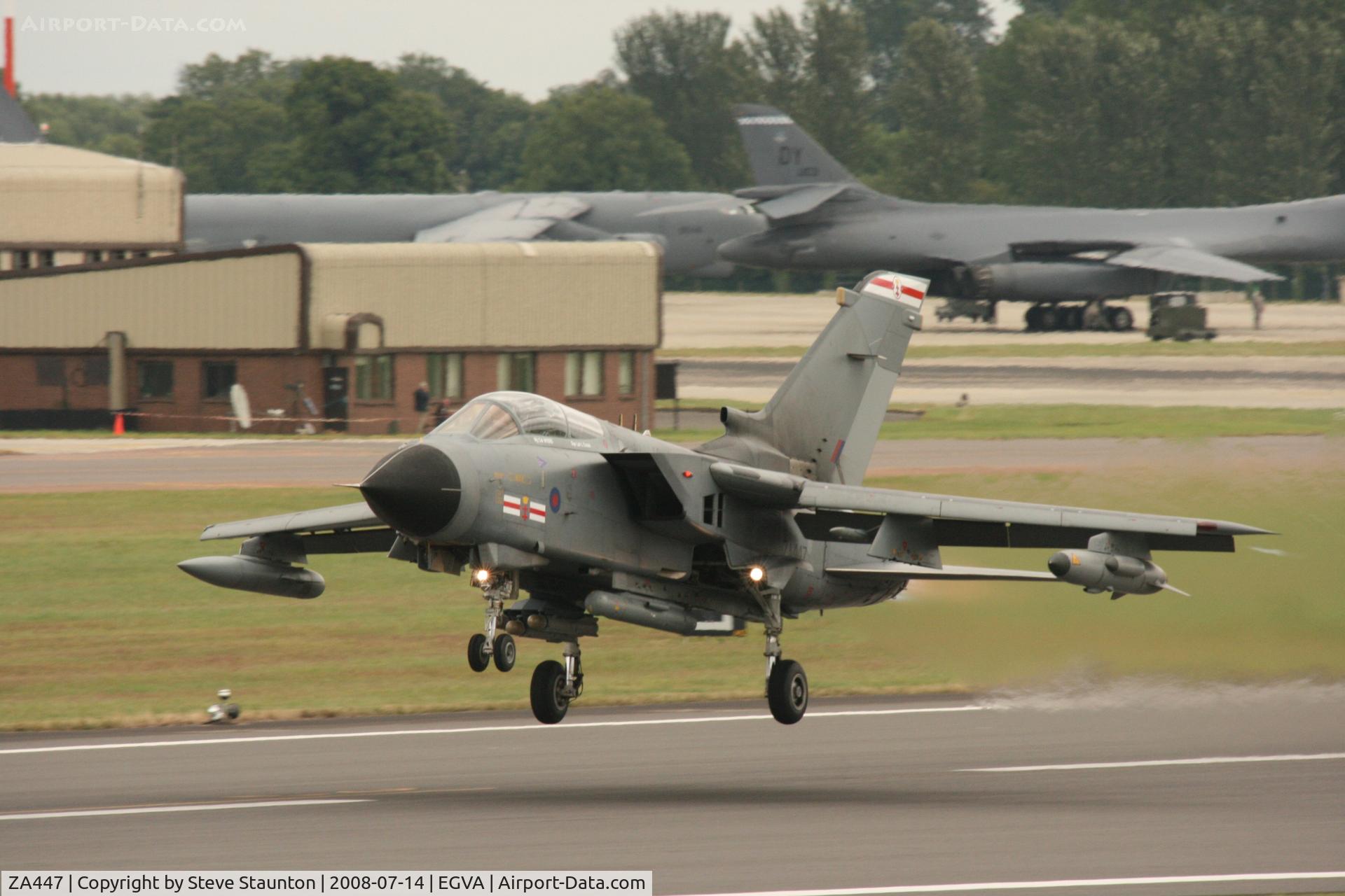ZA447, 1983 Panavia Tornado GR.4 C/N 235/BS077/3113, Taken at the Royal International Air Tattoo 2008 during arrivals and departures (show days cancelled due to bad weather)