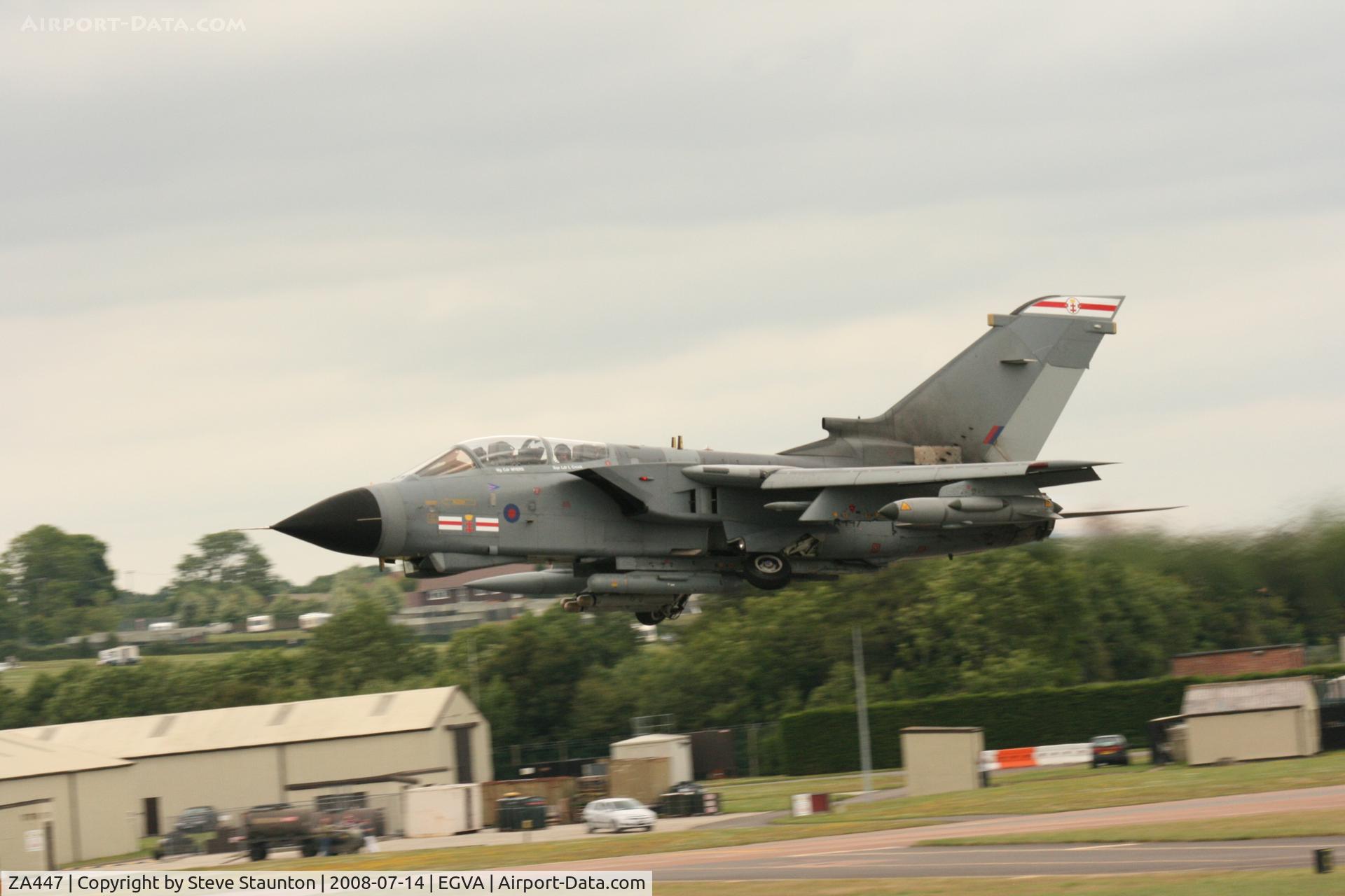 ZA447, 1983 Panavia Tornado GR.4 C/N 235/BS077/3113, Taken at the Royal International Air Tattoo 2008 during arrivals and departures (show days cancelled due to bad weather)