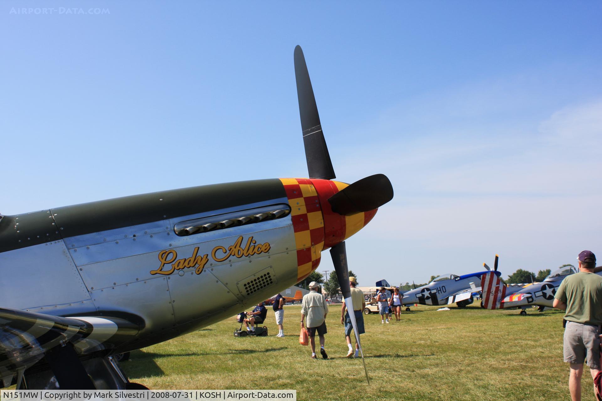 N151MW, 1945 North American P-51D Mustang C/N 124-48386, Oshkosh 2008