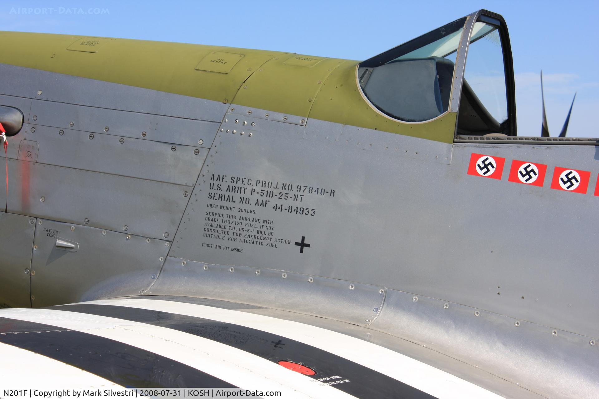 N201F, 1944 North American P-51D Mustang C/N 44-84933N, Oshkosh 2008