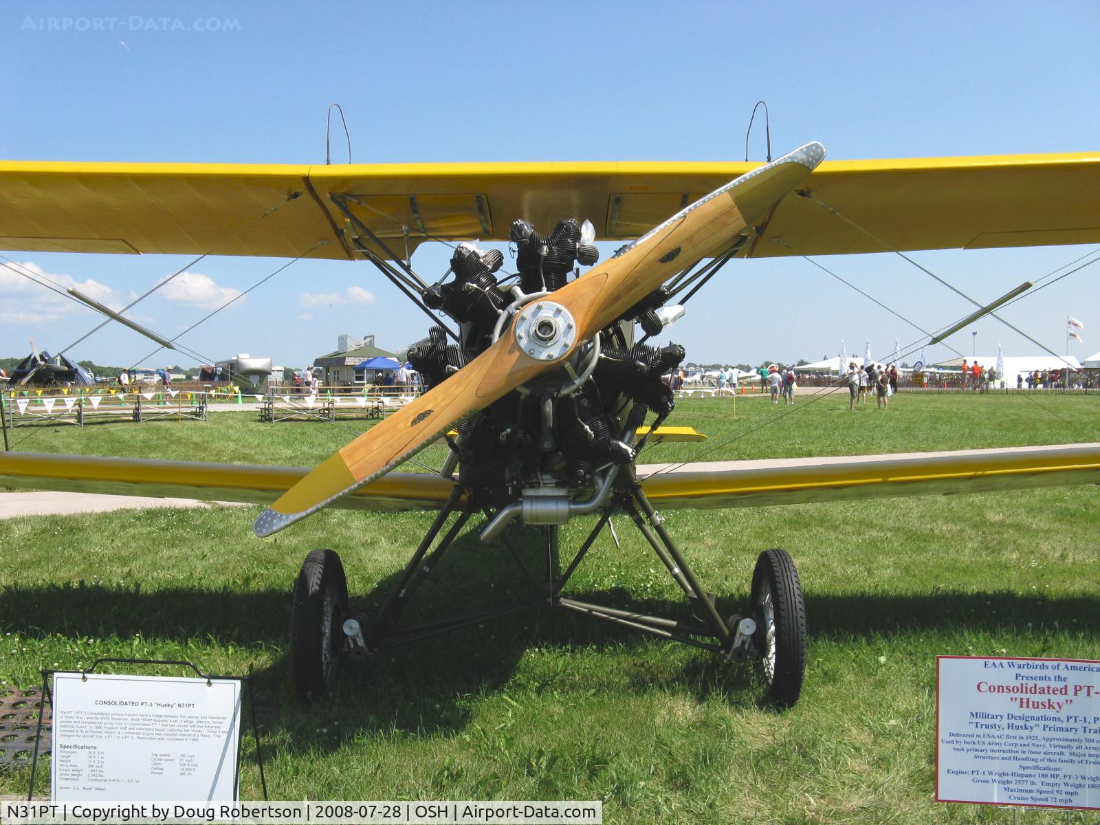 N31PT, 1998 Consolidated PT-3 Replica C/N 1, 1998 EAA Foundation POBEREZNY Consolidated PT-3 'HUSKY', Continental R-670-11 220 Hp reconstruction