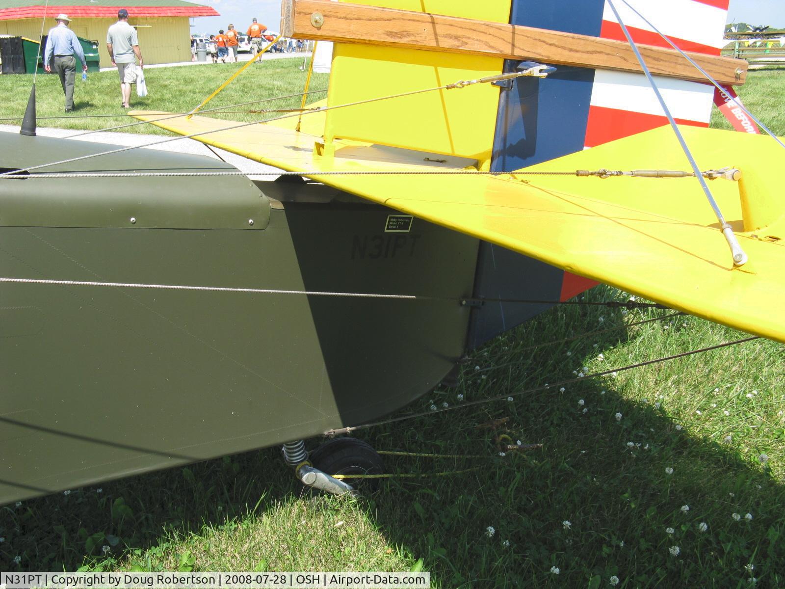 N31PT, 1998 Consolidated PT-3 Replica C/N 1, 1998 EAA Foundation POBEREZNY Consolidated PT-3 'HUSKY', Continental R-670-11 220 Hp reconstruction, rudder gust lock