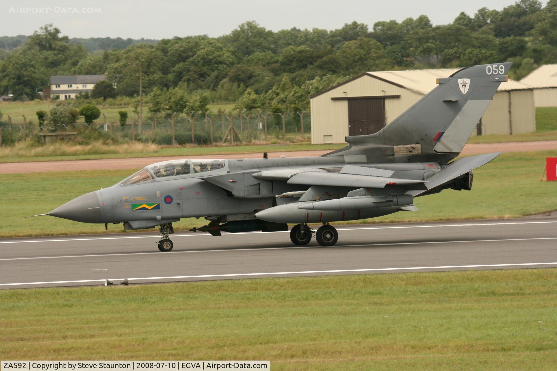 ZA592, 1982 Panavia Tornado GR.4 C/N 105/BS035/3056, Taken at the Royal International Air Tattoo 2008 during arrivals and departures (show days cancelled due to bad weather)